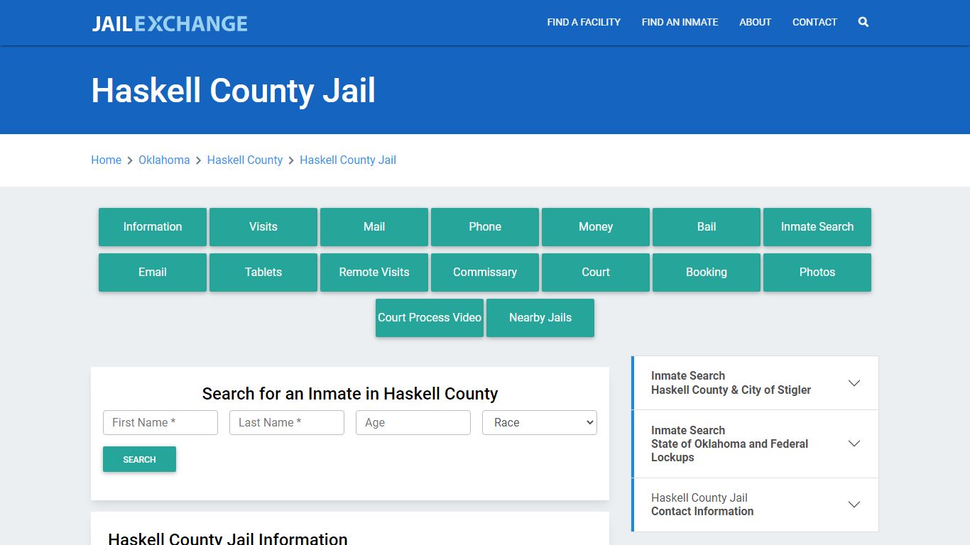 Haskell County Jail Roster Lookup, OK, Inmate Search