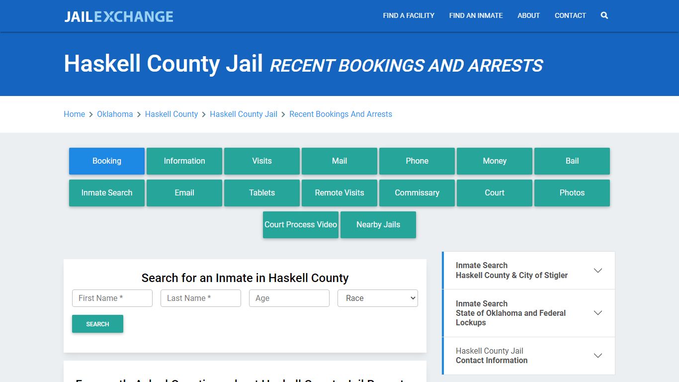 Haskell County Jail & Sheriff OK Recent Arrests and Bookings