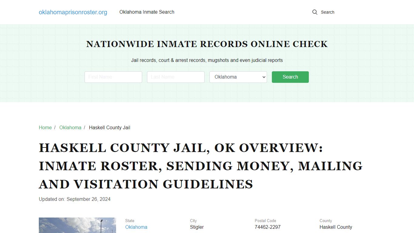 Haskell County Jail, OK: Offender Search, Visitation & Contact Info